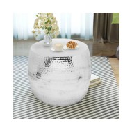 Table basse ronde Aluminium Argent