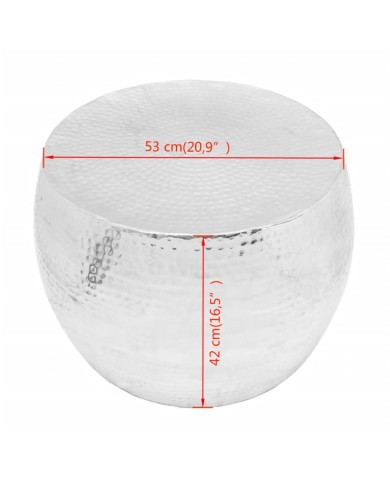 Table basse ronde Aluminium Argent