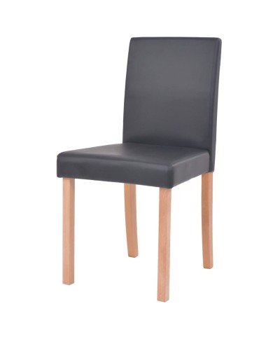 Table et chaises 7 pcs Cuir synthétique Chêne Noir