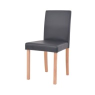 Table et chaises 7 pcs Cuir synthétique Chêne Noir