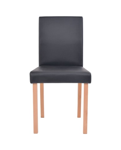 Table et chaises 7 pcs Cuir synthétique Chêne Noir