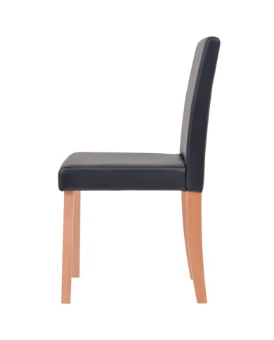 Table et chaises 7 pcs Cuir synthétique Chêne Noir