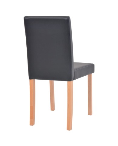 Table et chaises 7 pcs Cuir synthétique Chêne Noir