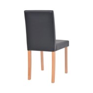 Table et chaises 7 pcs Cuir synthétique Chêne Noir