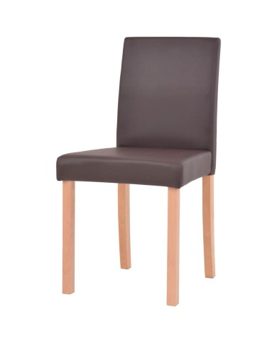 Table et chaises 7 pcs Cuir synthétique Chêne Marron