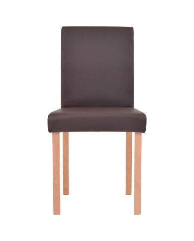 Table et chaises 7 pcs Cuir synthétique Chêne Marron