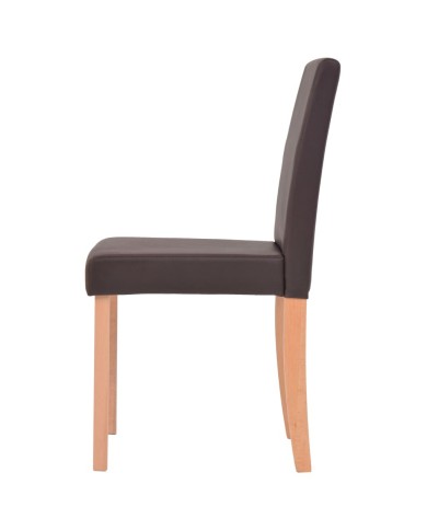 Table et chaises 7 pcs Cuir synthétique Chêne Marron