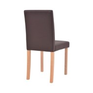Table et chaises 7 pcs Cuir synthétique Chêne Marron