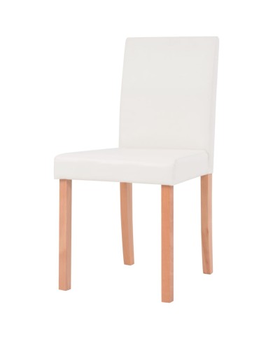Table et chaises 7 pcs Cuir synthétique Chêne Couleur crème