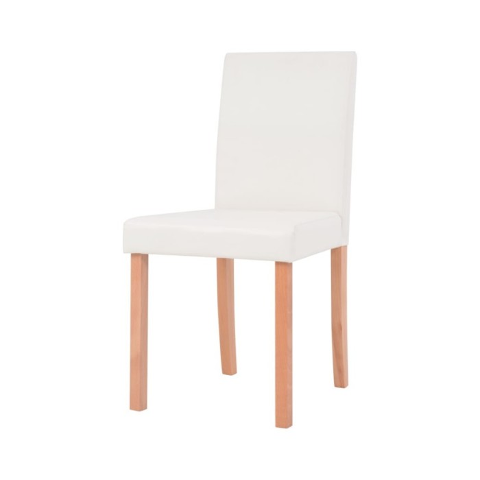 Table et chaises 7 pcs Cuir synthétique Chêne Couleur crème