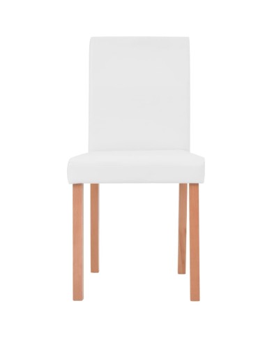 Table et chaises 7 pcs Cuir synthétique Chêne Couleur crème