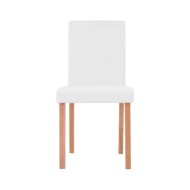 Table et chaises 7 pcs Cuir synthétique Chêne Couleur crème