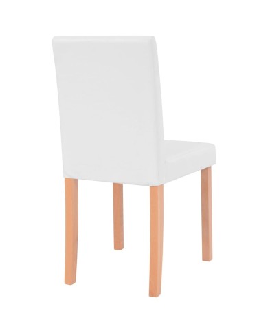 Table et chaises 7 pcs Cuir synthétique Chêne Couleur crème