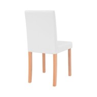 Table et chaises 7 pcs Cuir synthétique Chêne Couleur crème