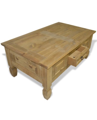 Table basse Pin mexicain Gamme Corona 100 x 60 x 45 cm