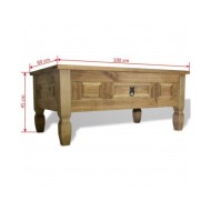 Table basse Pin mexicain Gamme Corona 100 x 60 x 45 cm