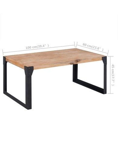 Table basse Bois d'acacia massif 100 x 60 x 45 cm