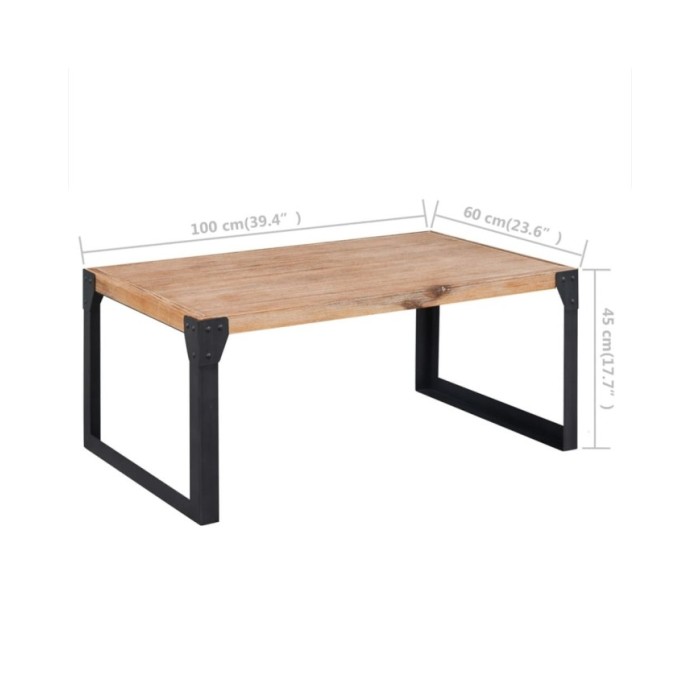 Table basse Bois d'acacia massif 100 x 60 x 45 cm