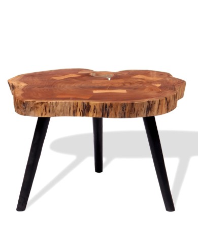 Table basse Bois d'acacia massif (55-60) x 40 cm
