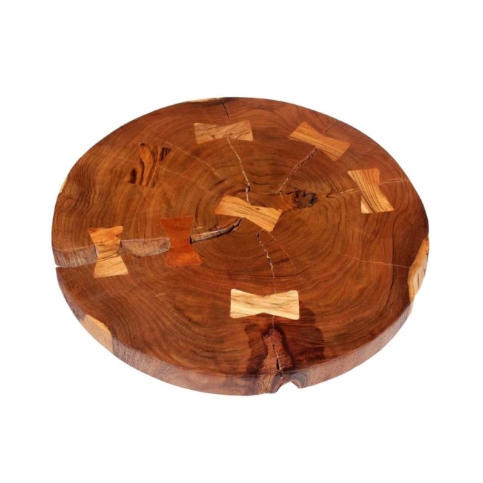 Table basse Bois d'acacia massif (55-60) x 40 cm