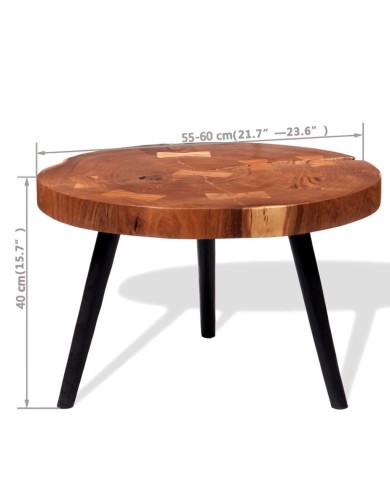 Table basse Bois d'acacia massif (55-60) x 40 cm