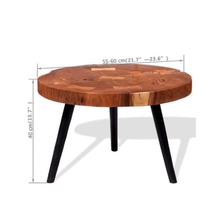 Table basse Bois d'acacia massif (55-60) x 40 cm