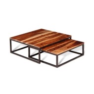 Ensemble de table basse gigogne 2 pcs Bois massif de Sesham