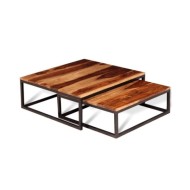 Ensemble de table basse gigogne 2 pcs Bois massif de Sesham