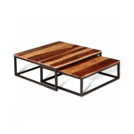 Ensemble de table basse gigogne 2 pcs Bois massif de Sesham