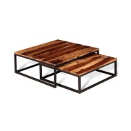 Ensemble de table basse gigogne 2 pcs Bois massif de Sesham