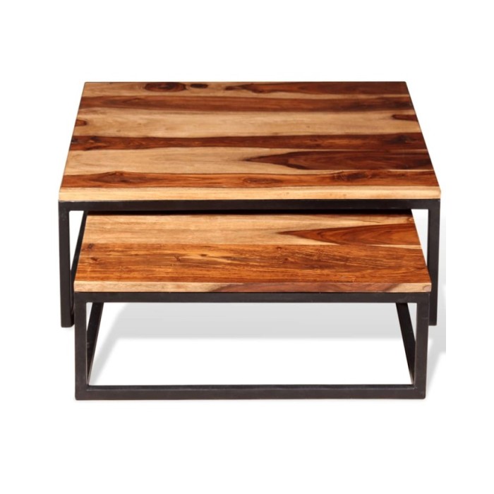 Ensemble de table basse gigogne 2 pcs Bois massif de Sesham