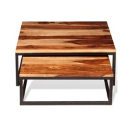 Ensemble de table basse gigogne 2 pcs Bois massif de Sesham