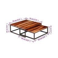 Ensemble de table basse gigogne 2 pcs Bois massif de Sesham