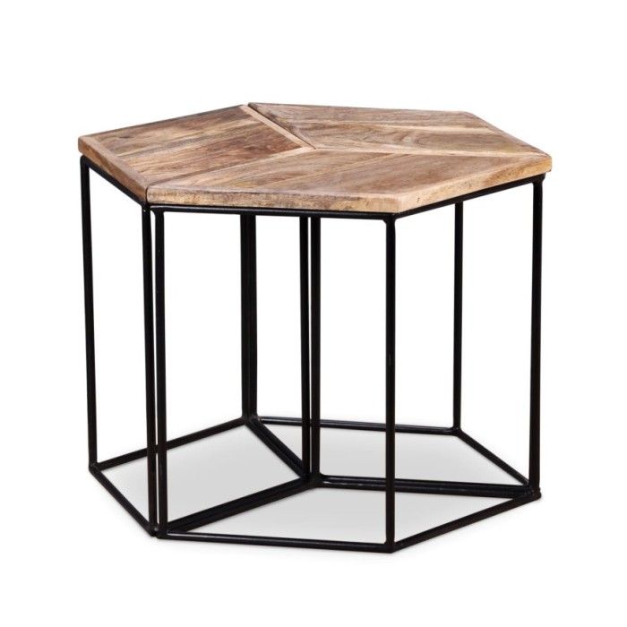 Table basse Bois de manguier massif 56x48x40 cm