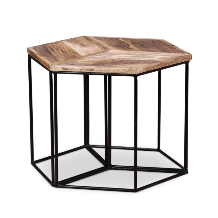 Table basse Bois de manguier massif 56x48x40 cm