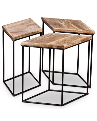 Table basse Bois de manguier massif 56x48x40 cm