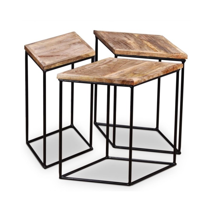 Table basse Bois de manguier massif 56x48x40 cm