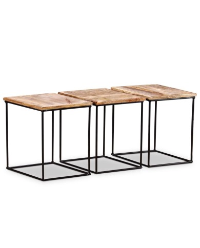 Table basse Bois de manguier massif 56x48x40 cm