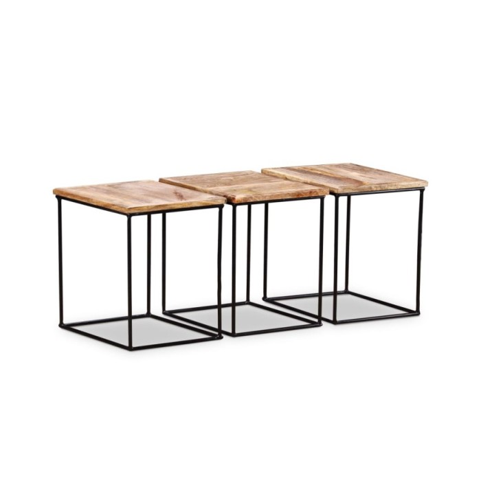 Table basse Bois de manguier massif 56x48x40 cm