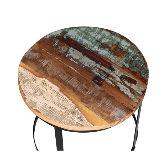 Table basse 2 pcs Bois récupéré massif Rond 40 cm / 50 cm