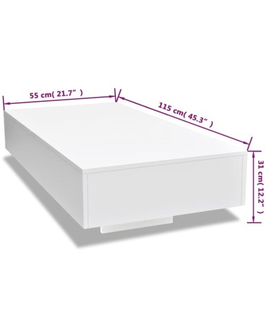 Table basse Haute brillance Blanc  