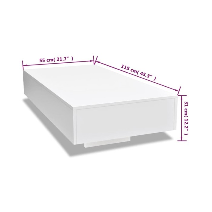Table basse Haute brillance Blanc  
