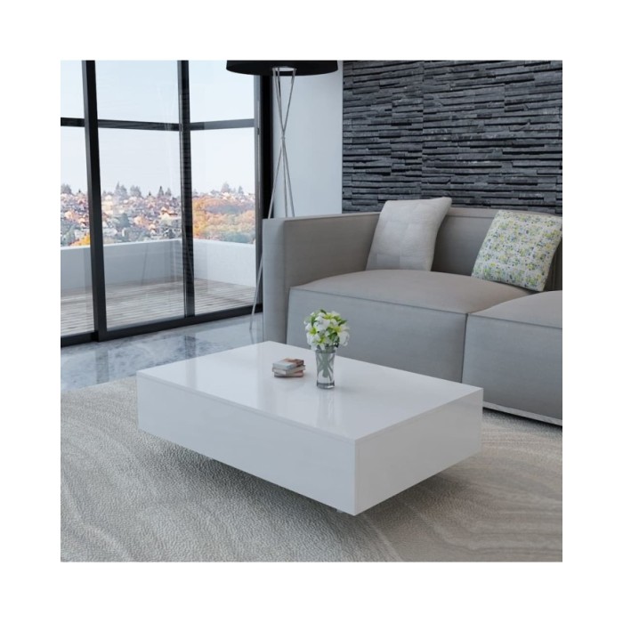 Table basse Haute brillance Blanche  