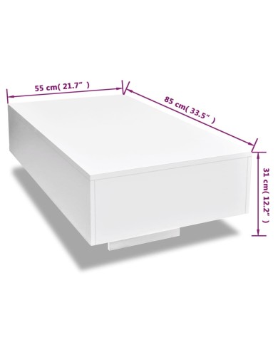 Table basse Haute brillance Blanche  