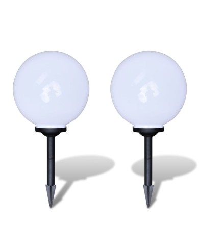 Lampes d'allée à LED 2 pcs 30 cm avec piquet de sol