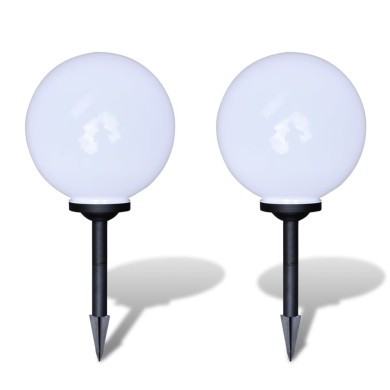 Lampes d'allée à LED 2 pcs 30 cm avec piquet de sol
