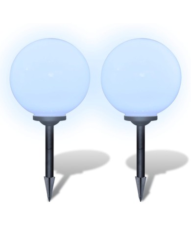 Lampes d'allée à LED 2 pcs 30 cm avec piquet de sol