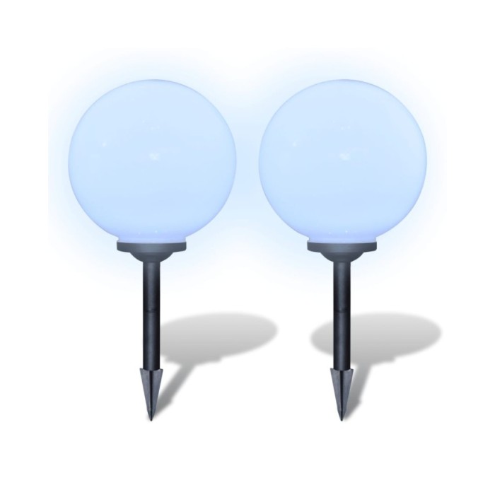 Lampes d'allée à LED 2 pcs 30 cm avec piquet de sol