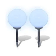 Lampes d'allée à LED 2 pcs 30 cm avec piquet de sol