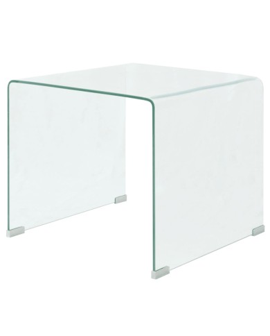 Table basse 49,5 x 50 x 45 cm Verre trempé Transparent